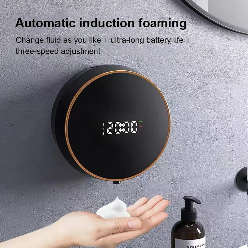 Smart Induction Hand Washer | Rechargeable Foam Dispenser with Temp Display