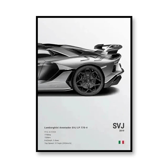 Famous Brand Cars Decorative Mural | SVJ GT3RS 918 M5CS Canvas Poster Gift
