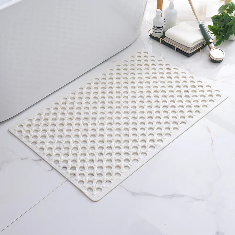 Bathroom Massage Ring Mat (17x30in) | Suction Cup Anti-Slip Quick Drain Rug