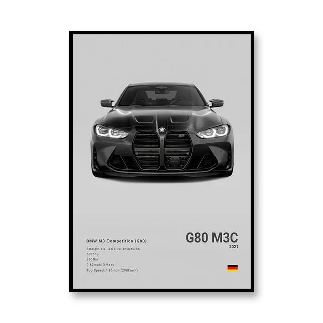 Famous Brand Cars Decorative Mural | SVJ GT3RS 918 M5CS Canvas Poster Gift