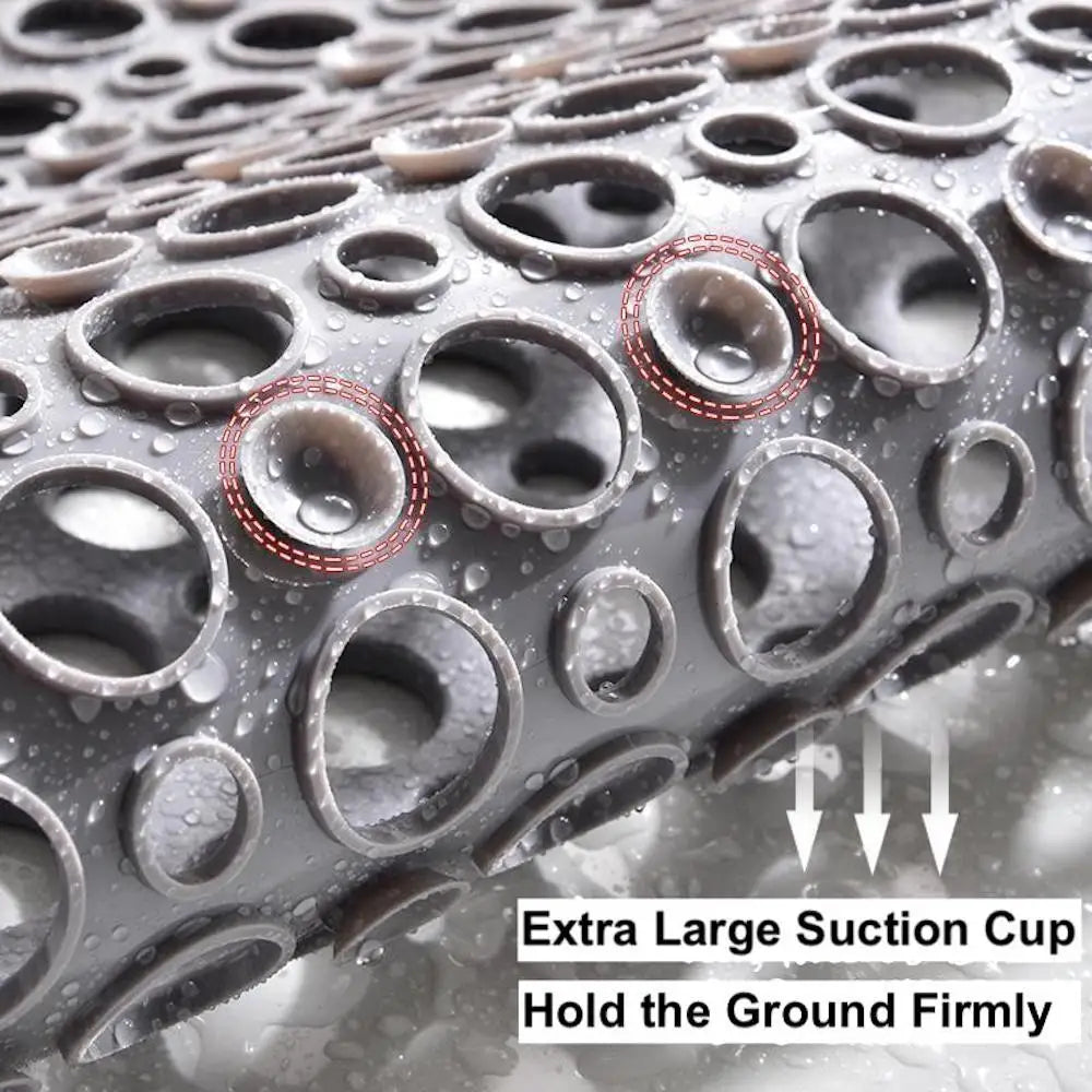 Bathroom Massage Ring Mat (17x30in) | Suction Cup Anti-Slip Quick Drain Rug