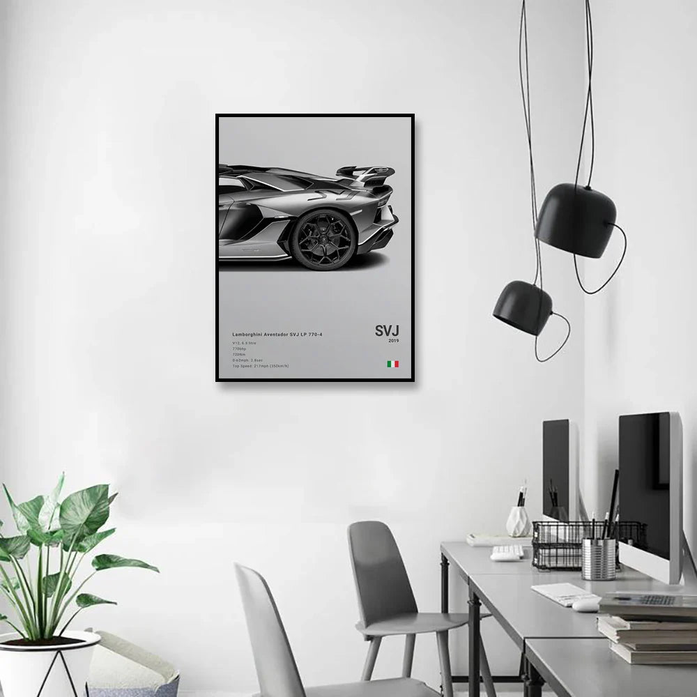 Famous Brand Cars Decorative Mural | SVJ GT3RS 918 M5CS Canvas Poster Gift