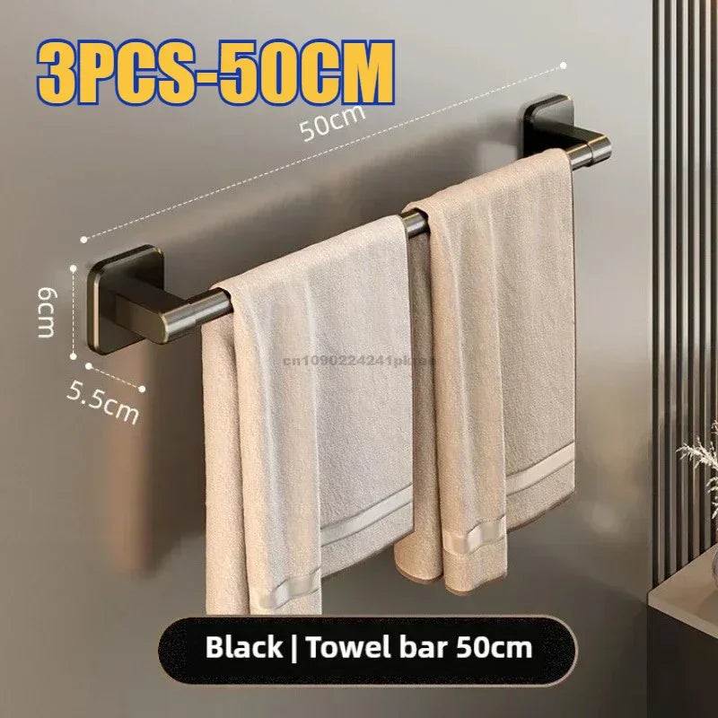 Adhesive Horizontal Towel Rack | Wall Mount Bathroom Accessory