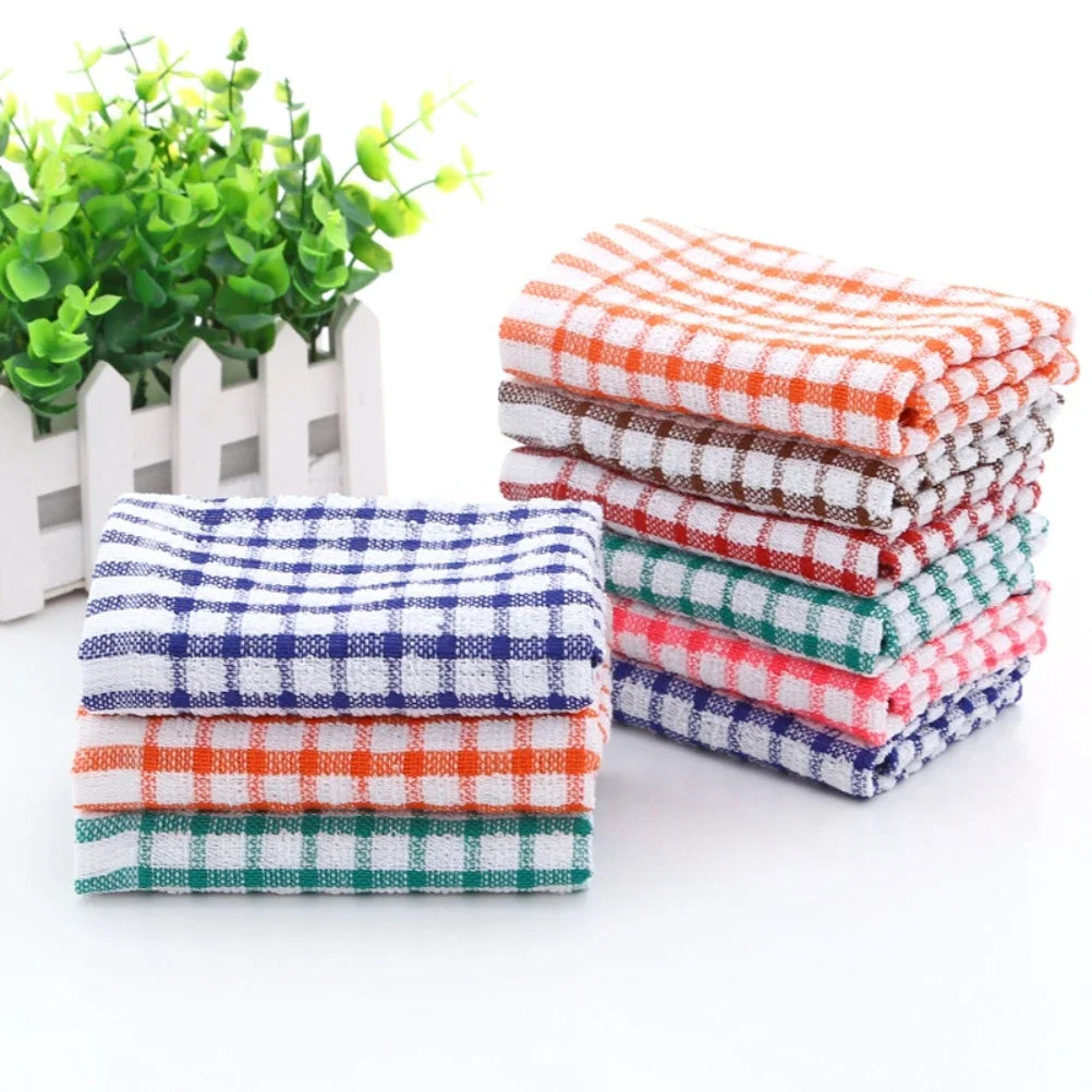 Lint-Free Cotton Cleaning Towels (6PCS) | Absorbent Restaurant Dish Cloths