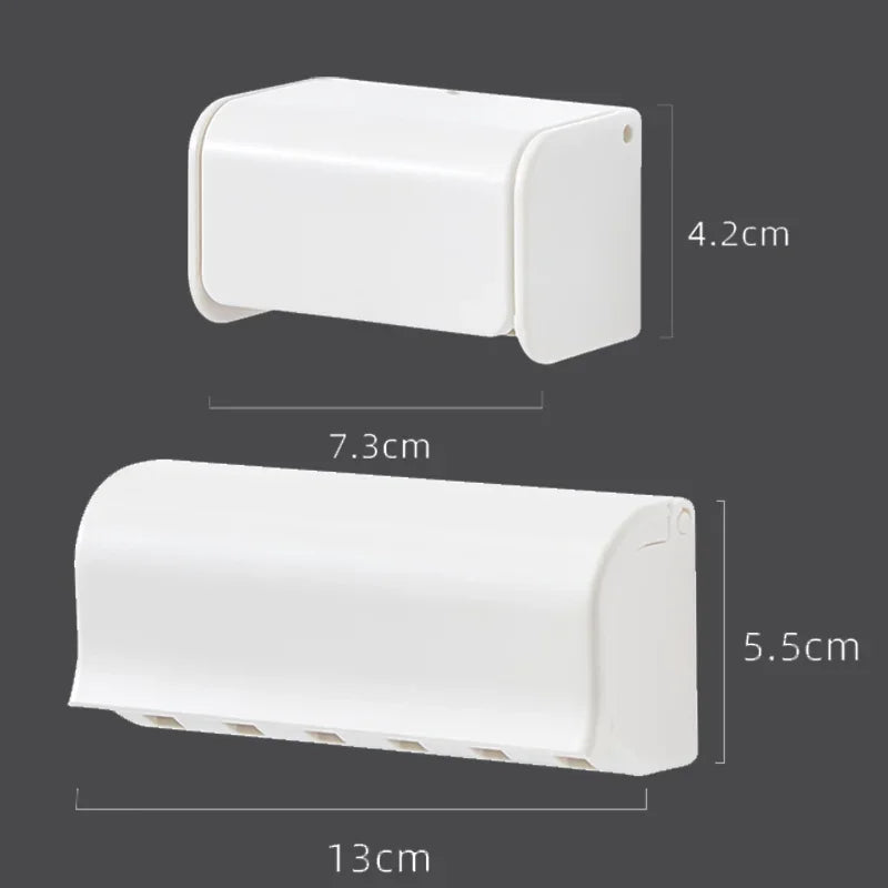 Multi-Head Toothbrush Organizer | Wall Mount 6-Slot Storage Holder