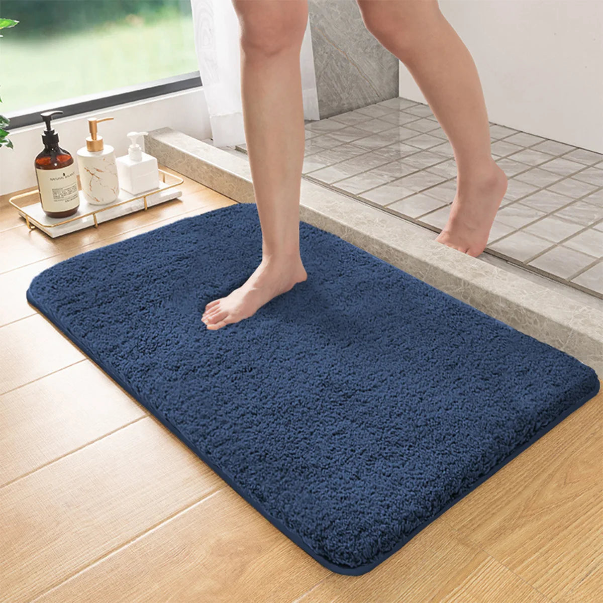 Furry Absorbent Foot Wiping Mat | Non-Slip Entrance & Bathroom Rug