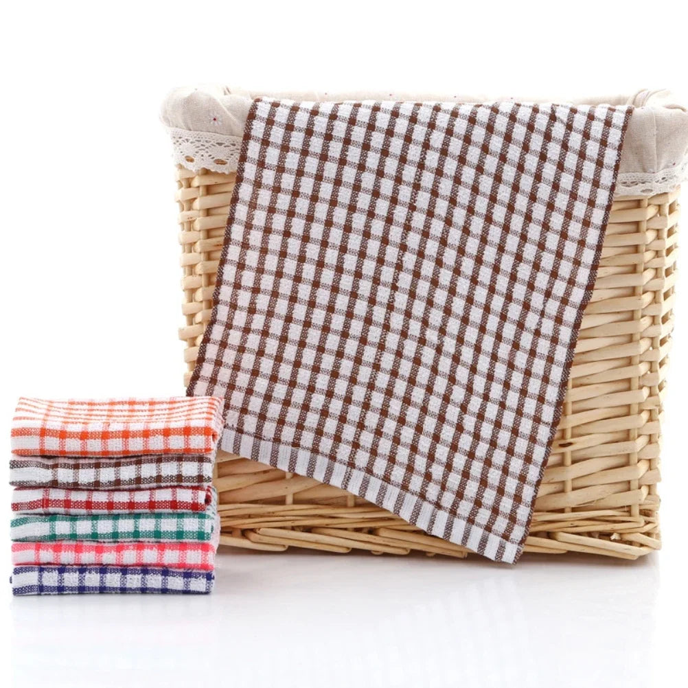 Lint-Free Cotton Cleaning Towels (6PCS) | Absorbent Restaurant Dish Cloths