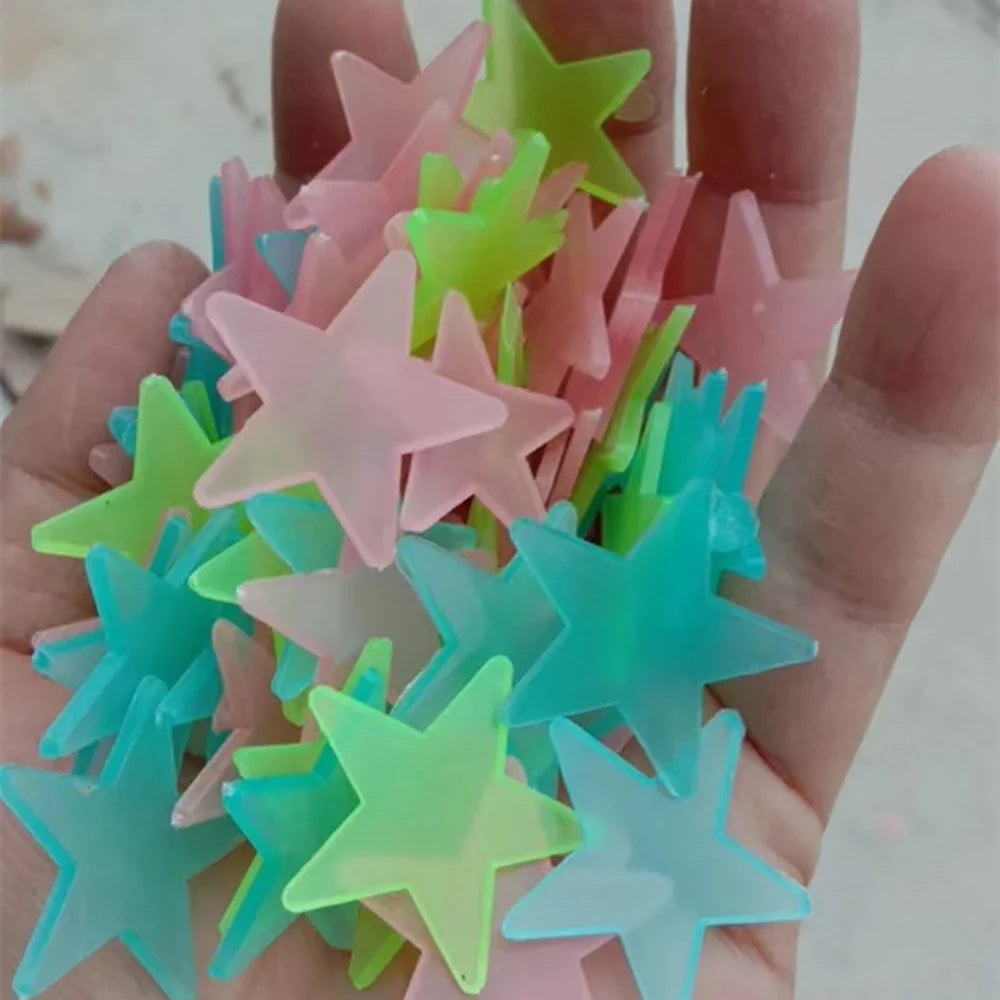 Glow Star Home Decor | 3D Stars & Moon Luminous Wall Stickers for Baby Room