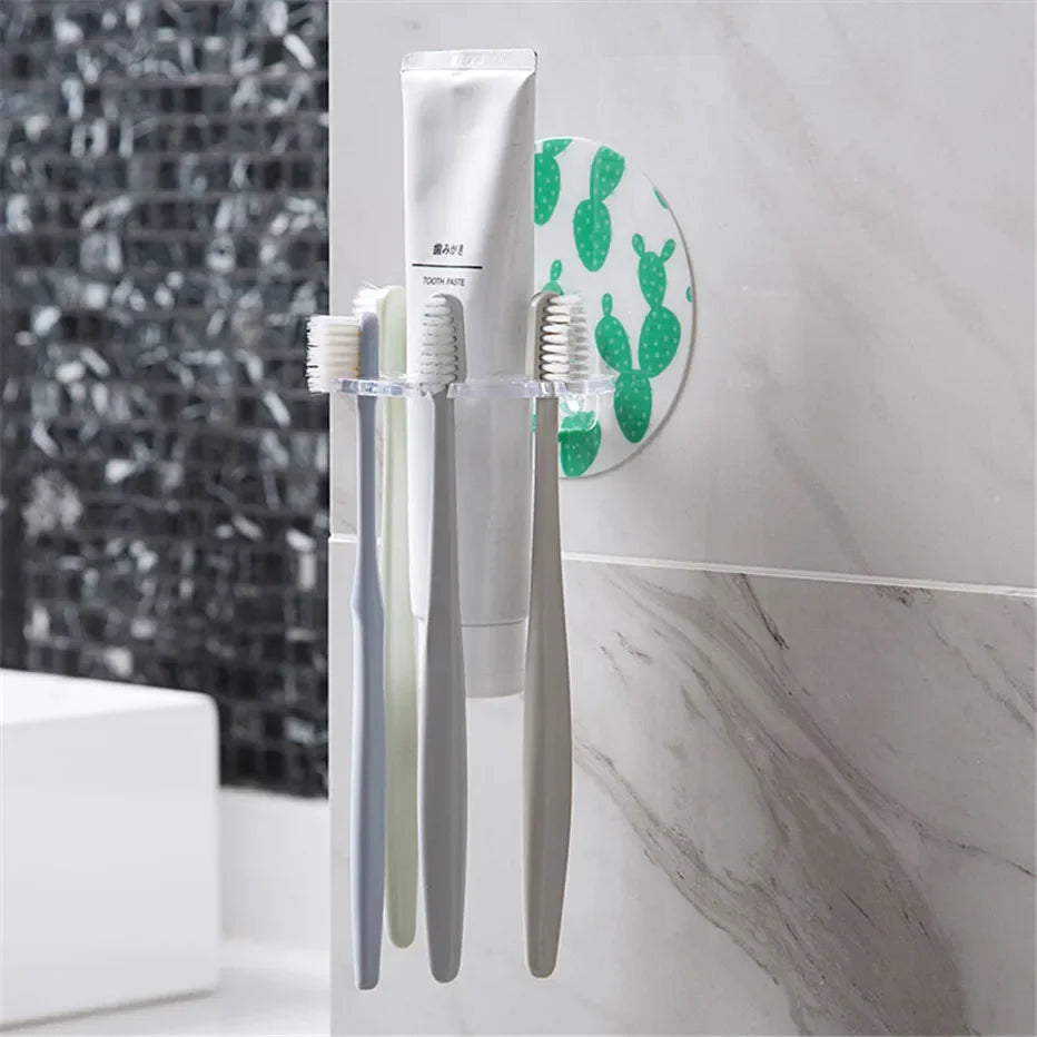 Plastic Toothbrush & Toothpaste Holder | Shaver Storage Rack Dispenser