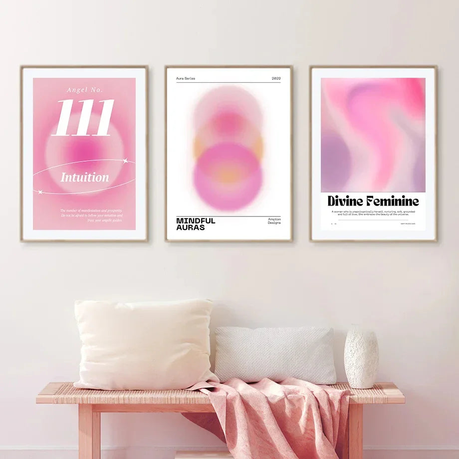 Pink Angel Number & Flower Market Canvas Print | Gallery Wall Art