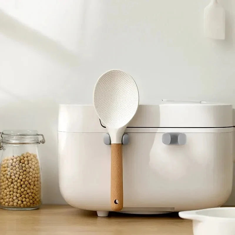 Silicone Rice Spoon Holder | Wall-Mounted Kitchen Cooker Spoon Shelf