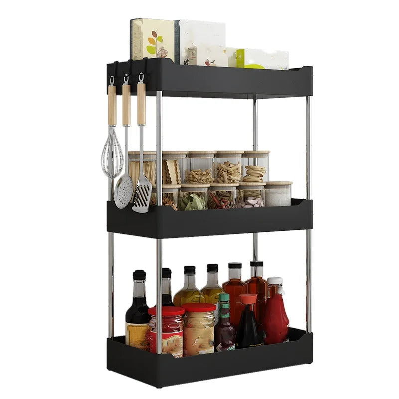 Kitchen Countertop Corner Spice Rack | Multi-Layer Seasoning & Utensil Storage