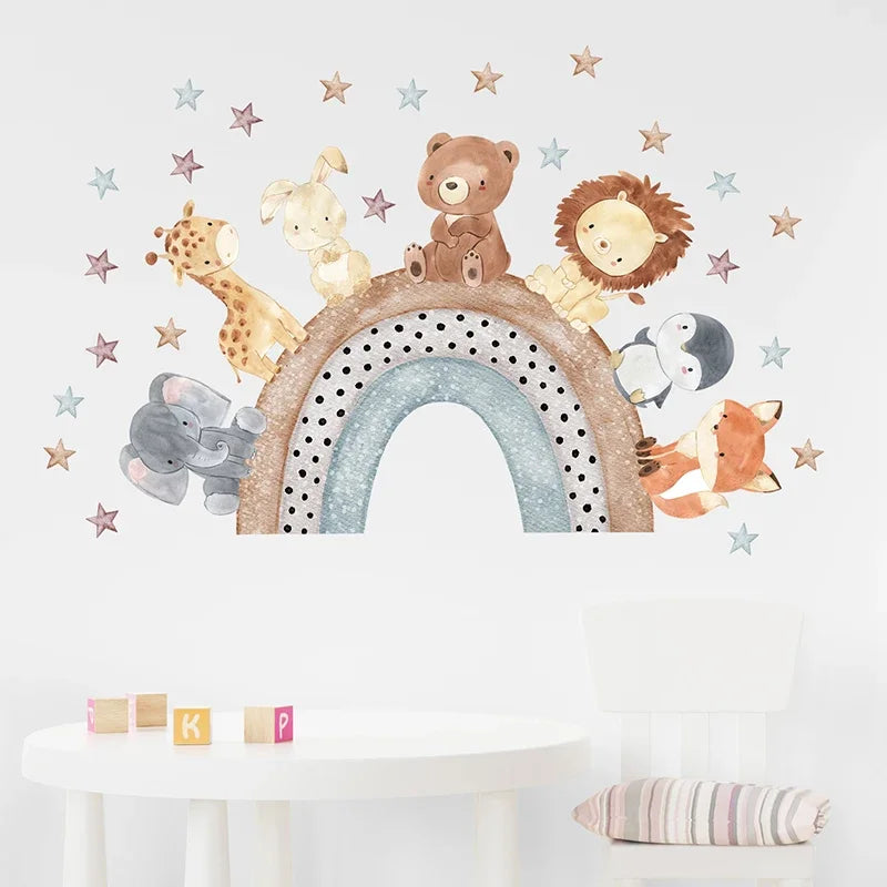 Cute Bear & Fox Africa Animal Wall Stickers | Nursery & Kids Room Home Decor