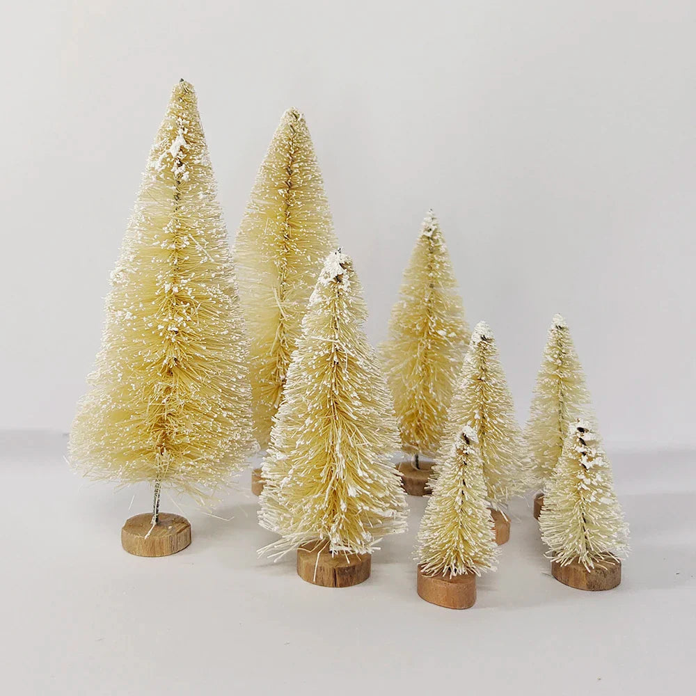 Tabletop Mini Christmas Tree Decoration Set | Small Sisal Pine Ornament