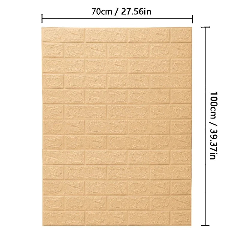 Modern Home Decor 3D Brick Wallpaper | Waterproof Self-Adhesive PVC Foam