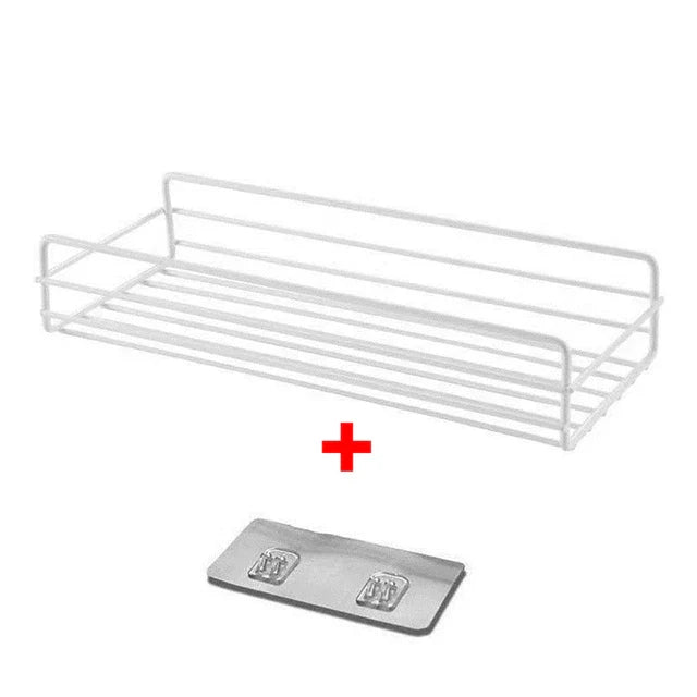 Modern Iron Storage Rack | Wall Mount Kitchen Spice & Bathroom Caddy