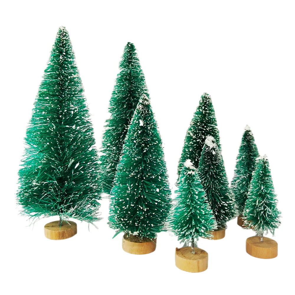 Tabletop Mini Christmas Tree Decoration Set | Small Sisal Pine Ornament