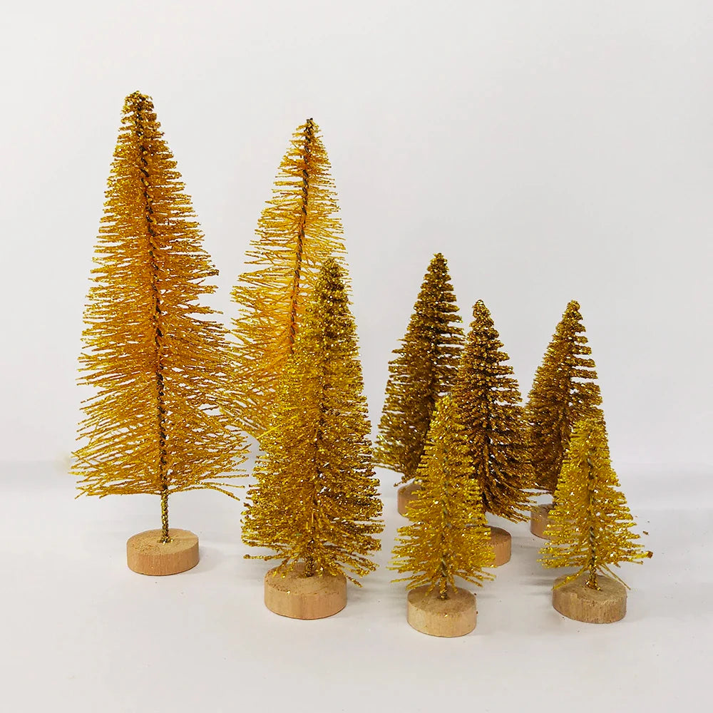 Tabletop Mini Christmas Tree Decoration Set | Small Sisal Pine Ornament
