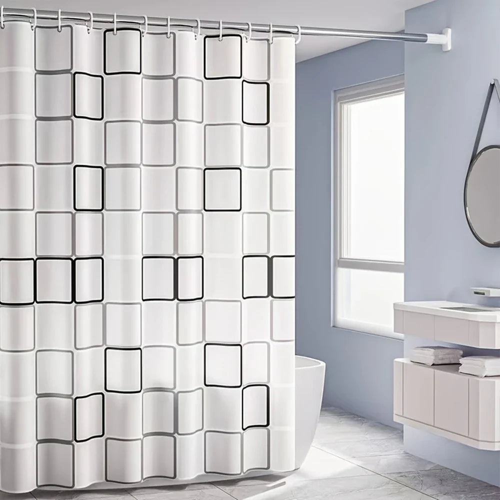 Durable Waterproof PEVA Bathroom Screen | White/Black/Clear Curtain