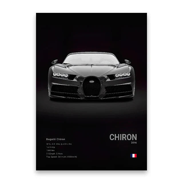 Modern Supercar Poster Set | Unframed Canvas Wall Art Print Birthday Gift