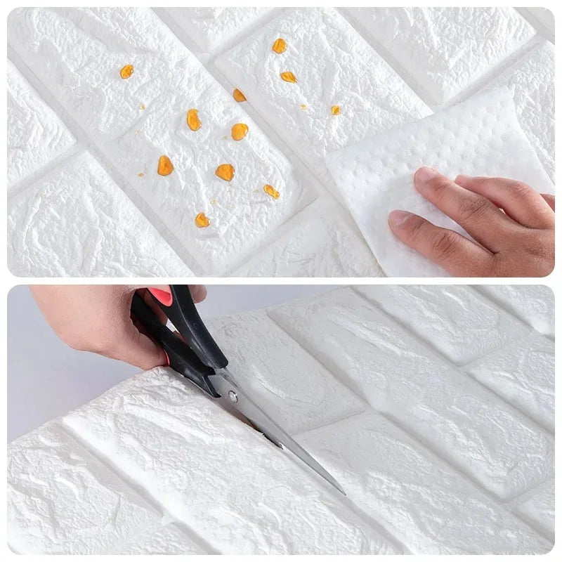 Modern Home Decor 3D Brick Wallpaper | Waterproof Self-Adhesive PVC Foam