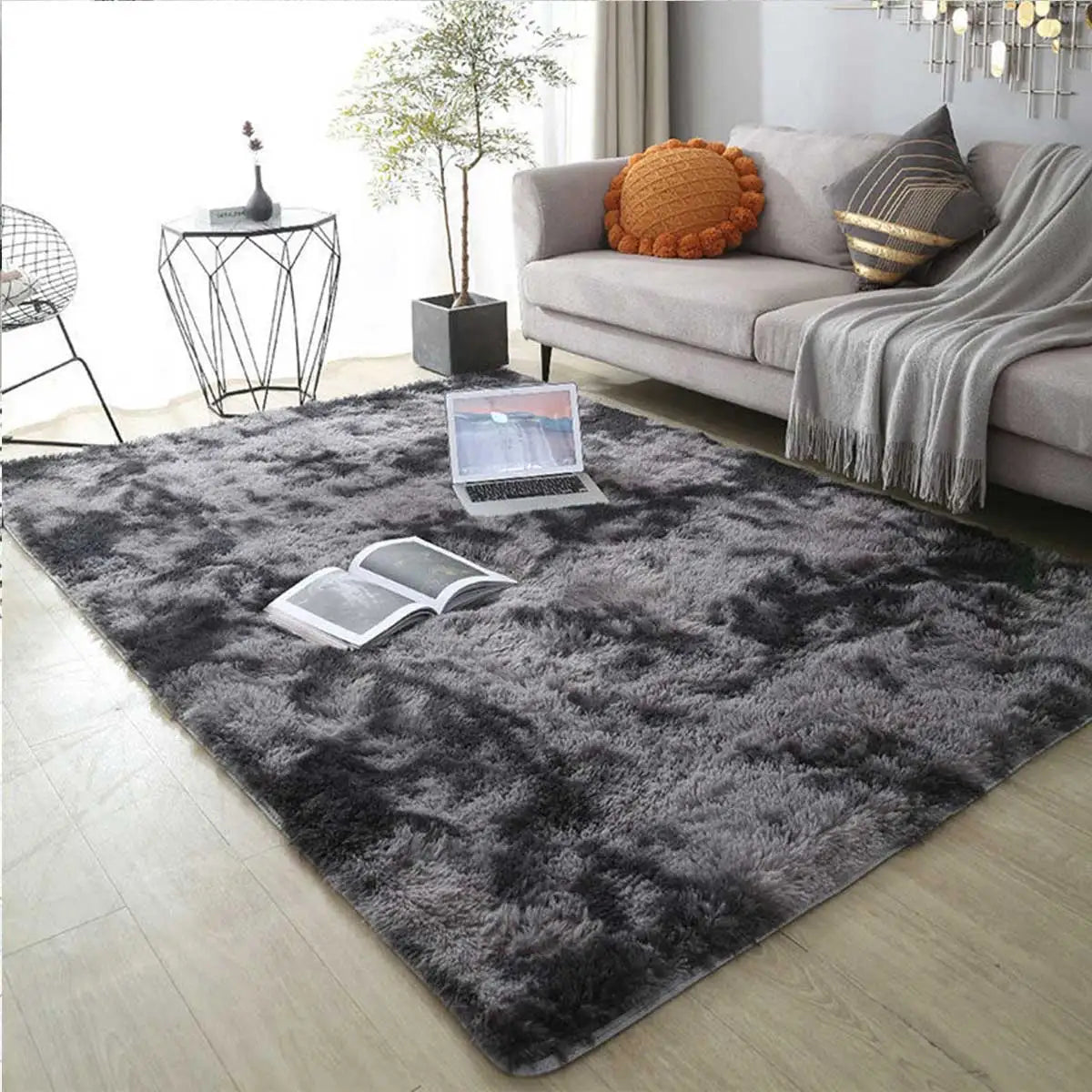 Modern Plush Sofa Carpet | Fluffy Soft Blanket Rug for Living Room Decor