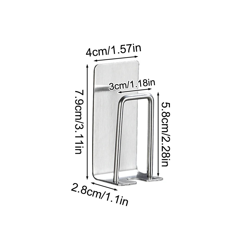 Punch-Free Stainless Steel Toothbrush Holder Hook | Kitchen & Bathroom Organizer