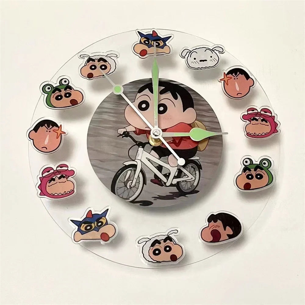 Kawaii Crayon Shin-Chan Acrylic Desktop Clock | Simple Wall Hanging Decor