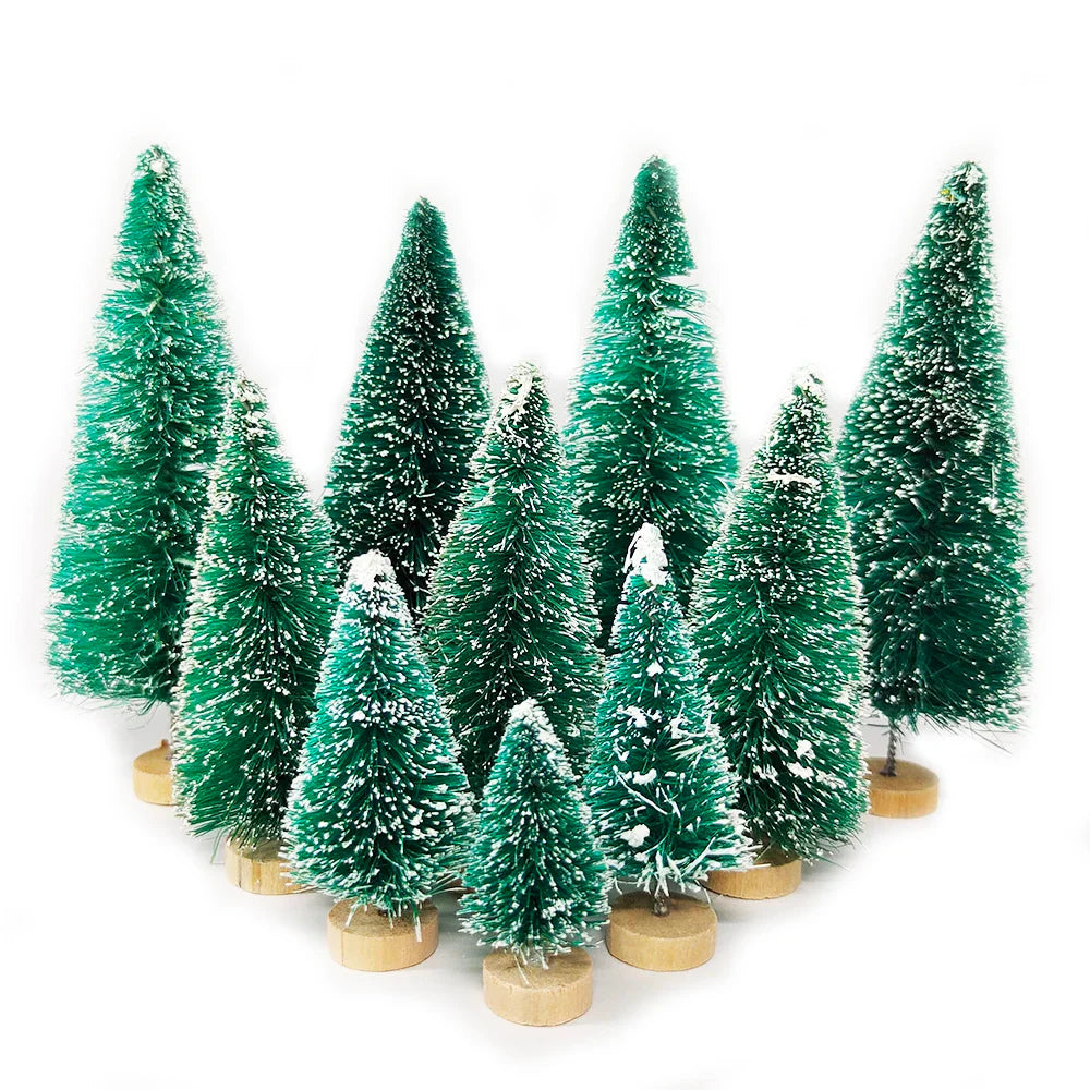 Tabletop Mini Christmas Tree Decoration Set | Small Sisal Pine Ornament