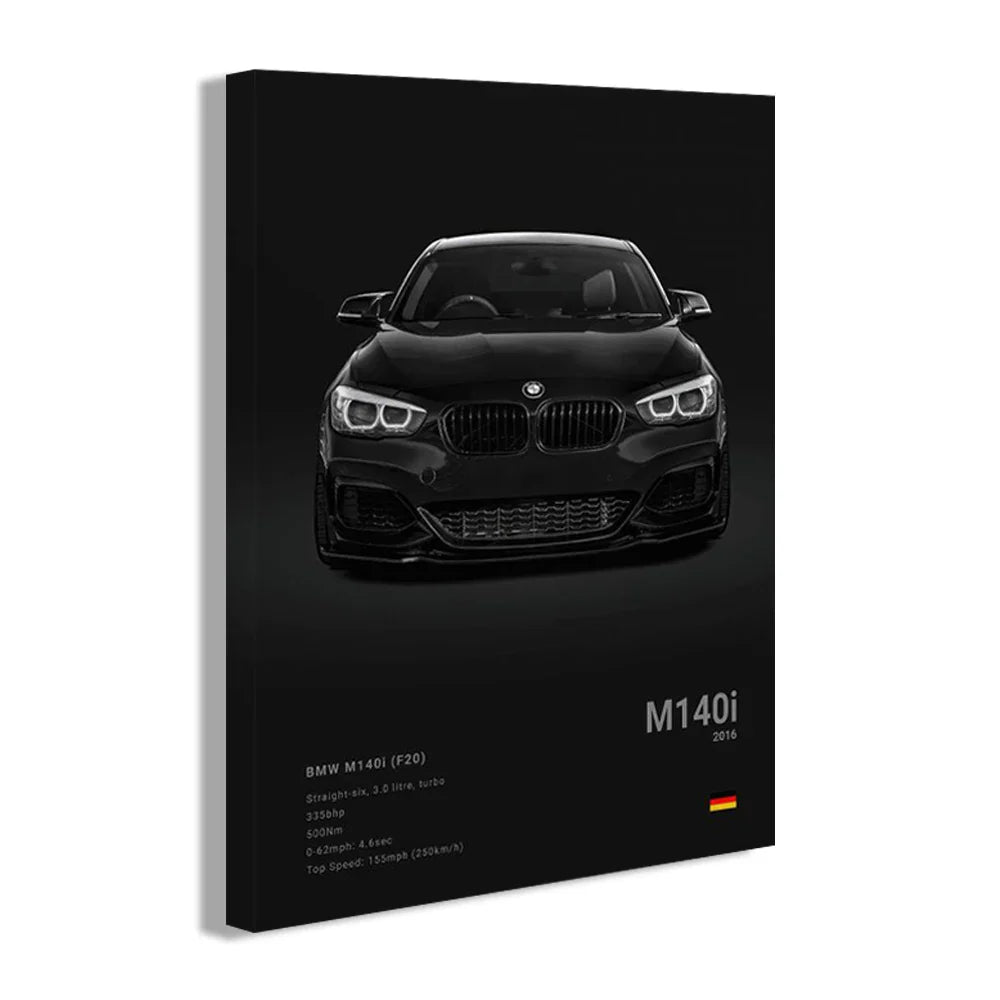 Modern Supercar Poster Set | Unframed Canvas Wall Art Print Birthday Gift