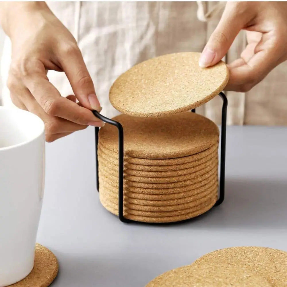 Durable Wood Slice Drink Holders (50PC) | Natural Round Tea Coffee Mug Mat