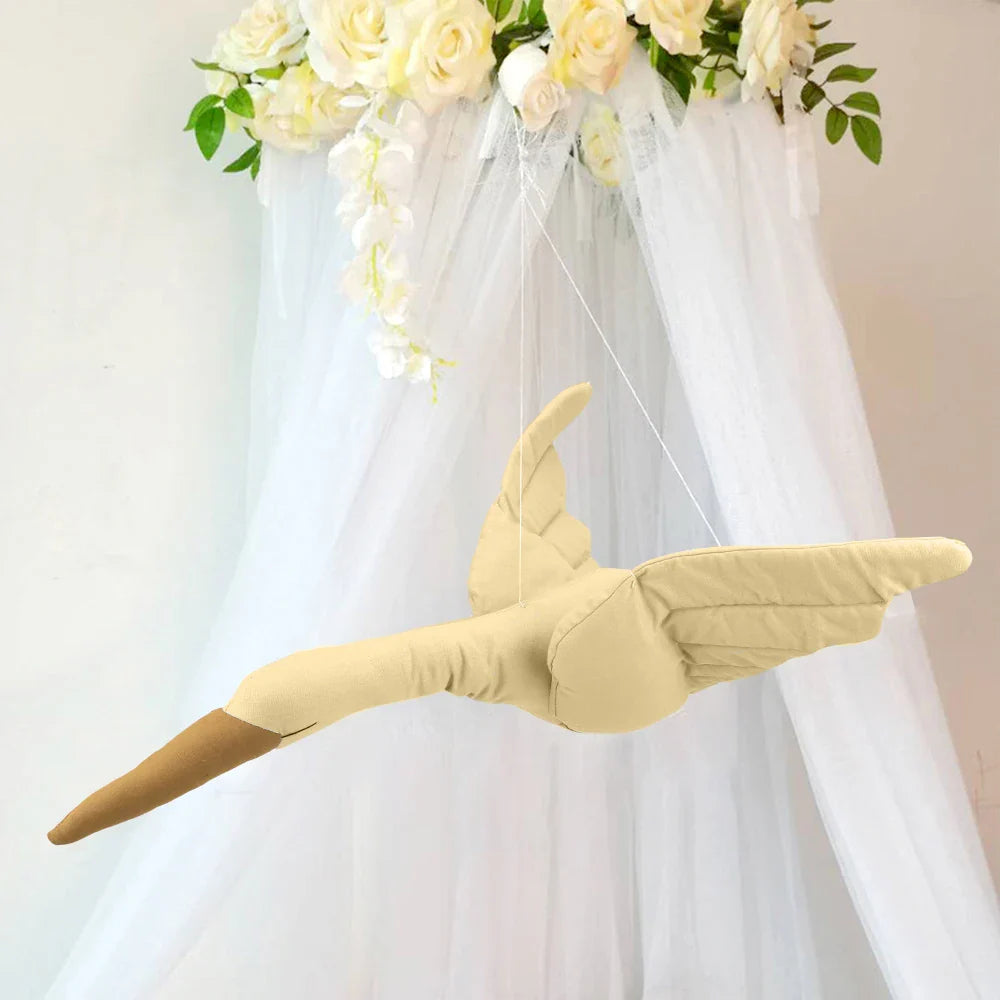 Bedroom Nursery Swan Hanging Ornament | Plush Stuffed Doll Wall Decor