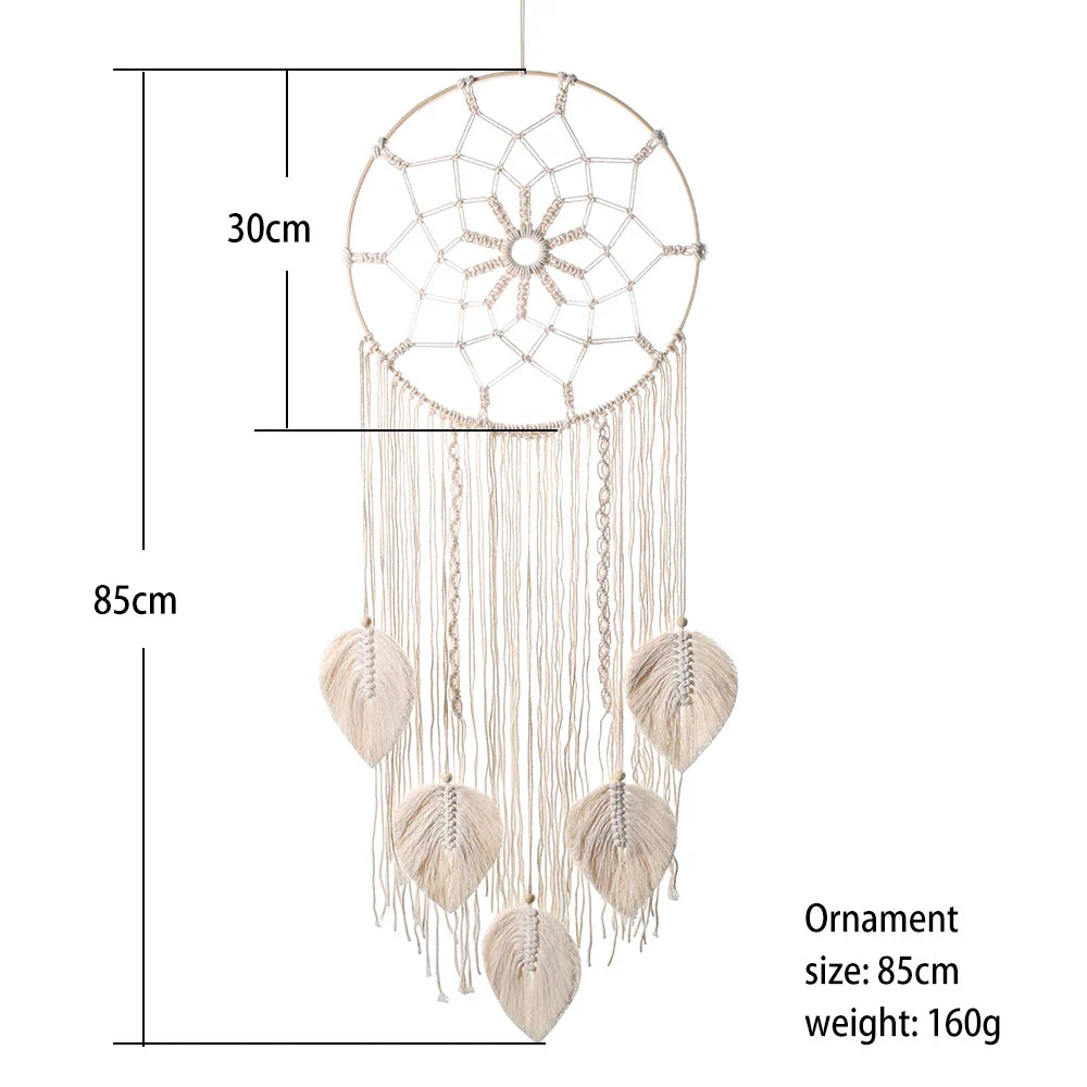 Nordic Boho Macrame Tapestry Ornament | Leaf Wall Hanging Home Decoration