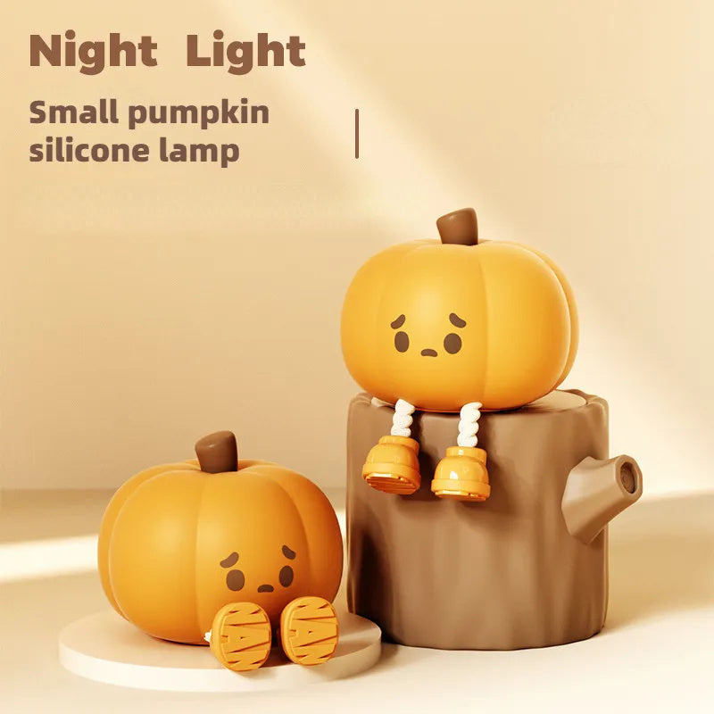 Halloween Pumpkin Night Light | Cute Silicone Dimmable Bedside Lamp & Home Decor