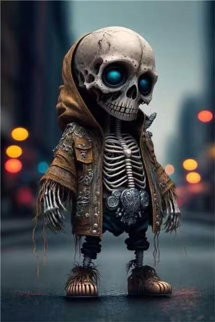Halloween Skeleton Figurine | Resin Skeleton Doll Ornament for Home Decor