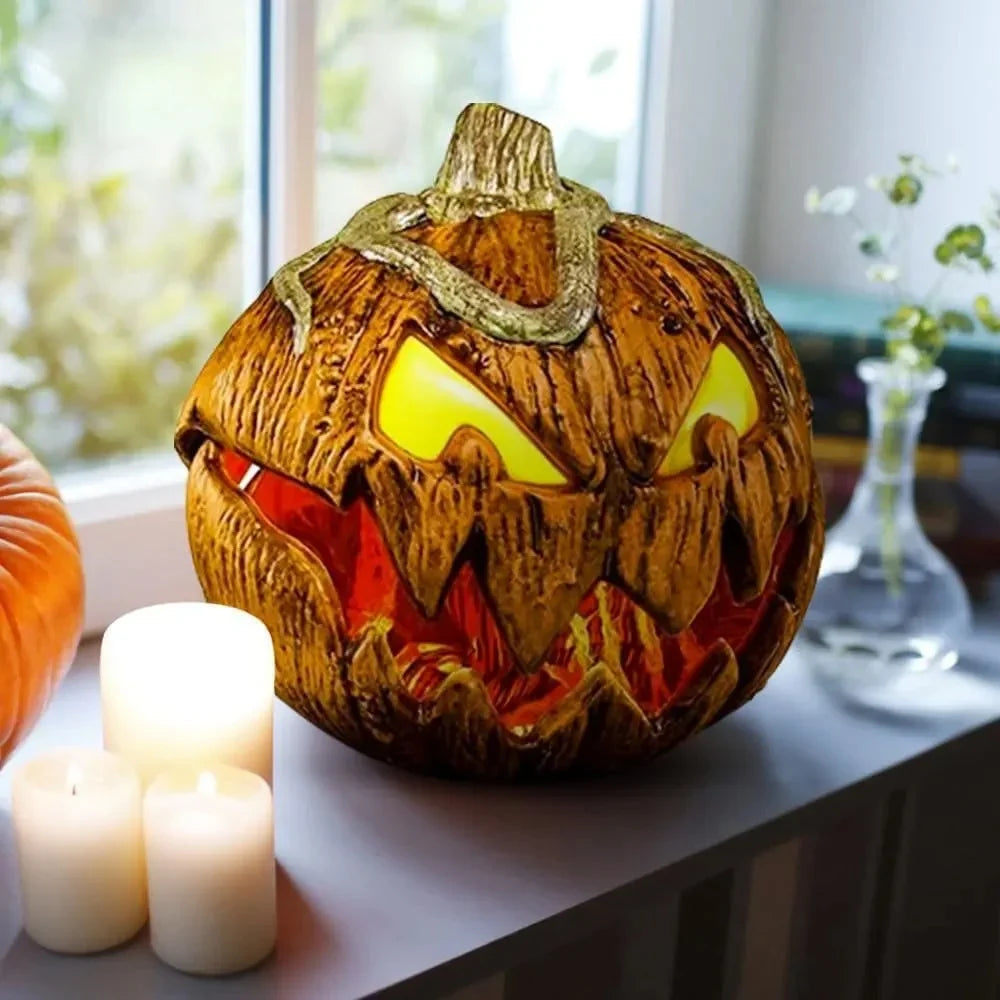 Scary LED Light-Up Halloween Pumpkin Decoration